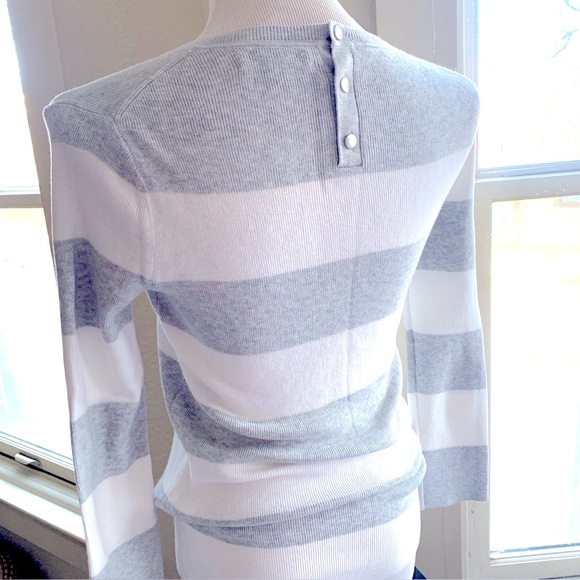 Banana Republic Rugby stripe crew neck Pima cotton/Cashmere Sweater SP - Picture 3 of 11